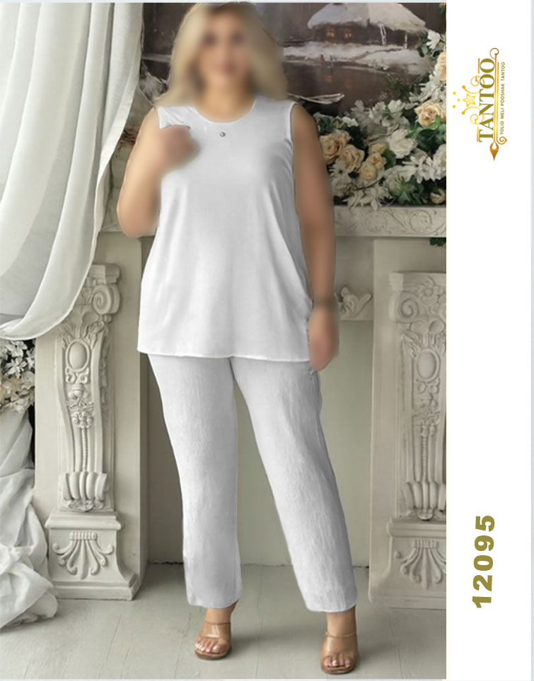 ست مجلسی سه تیکه سایز بزرگ جنس کت مازراتی وارداتی وحتی تاپ وشلوار ابر وبادی وارداتی + خرید آنلاین لباس زنانه