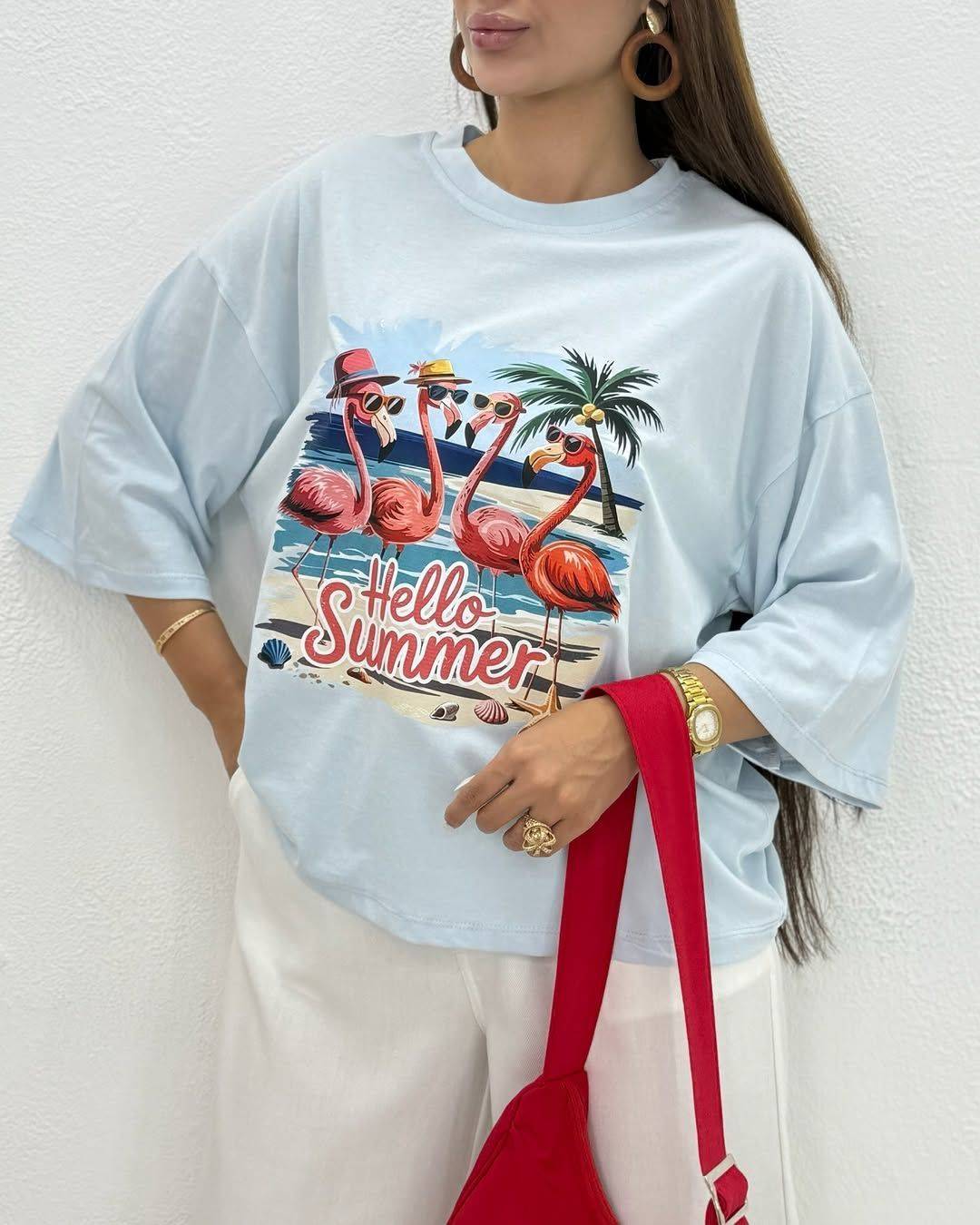 تیشرت باکسی هلو سامر متانویاB + خرید. آنلاین لباس زنانه