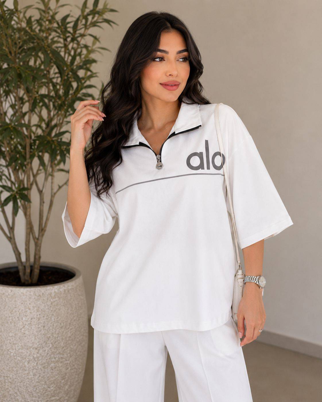 تیشرت زیپ دار alo سروین B + خرید آنلاین لباس زنانه