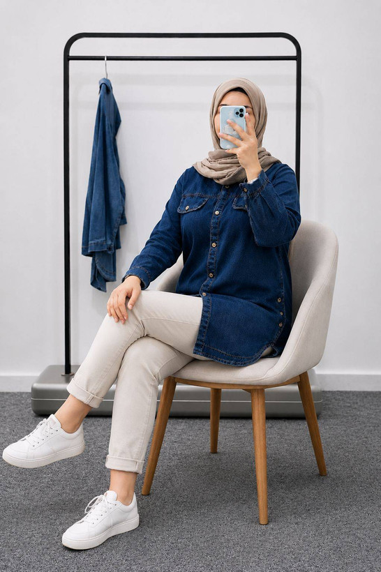مانتو جین بغل دکمه بانوی شایسته B + خرید آنلاین لباس زنانه