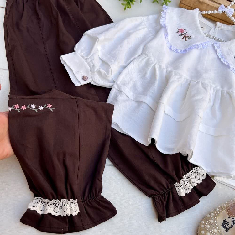 شومیز وشلوار دخترانه دلوان E + خرید آنلاین لباس بچگانه